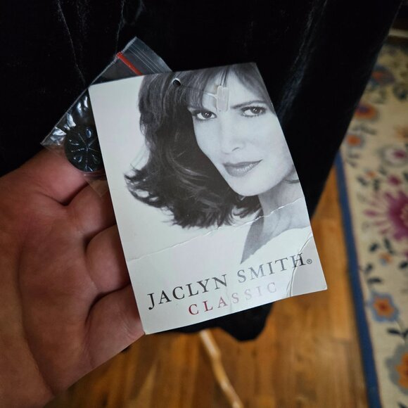 Vintage Jaclyn Smith Classic 90s Black Burnout Velvet Shirt Top XL NTW Deadstock - Picture 7 of 7